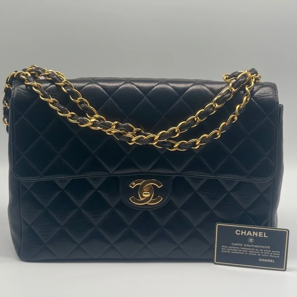 SOLD Chanel Jumbo Single Flap Shoulder Bag with Black Interior Series (96-97) - Picture 1 of 16